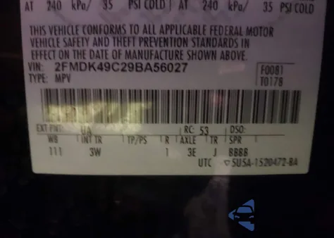 2009 Ford Edge Limited from USA, damaged, VIN 2FMDK49C29BA56027